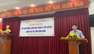 Dr. Ngo Van Tran, Permanent Deputy General Director of NAPA Campus in Hue City speaking at the Closing Ceremony