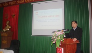 Assoc.Prof.Dr. Nguyen Hoang Hien, Deputy Director General, NAPA Campus in Hue city speaking in the seminar
