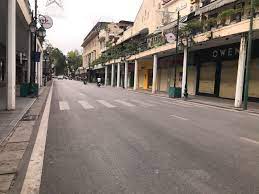Deserted/empty streets in Hanoi, due to fear of corona virus pandemic. WHO suggests social distancing or staying at home to reduce the contagion rate