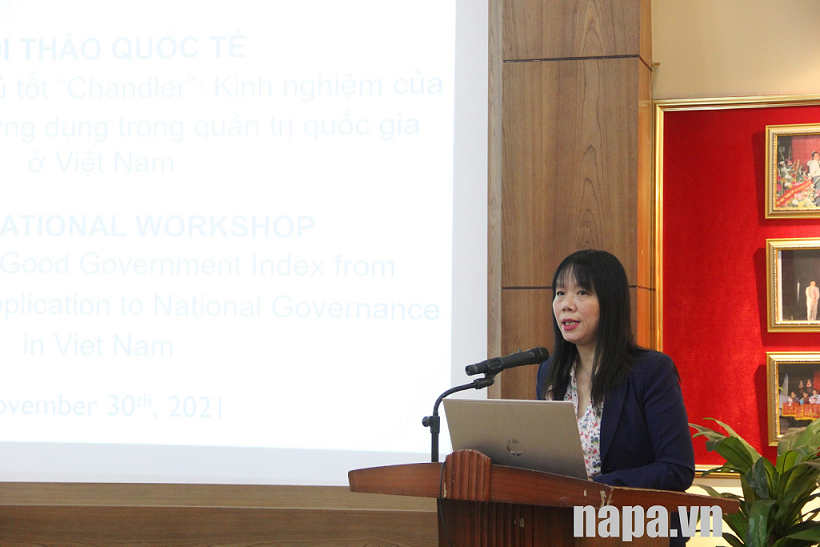 Ms. Pham Thi Quynh Hoa, Director, Department of International and Cooperation, NAPA talked about the plan for cooperation between CIG and NAPA in development of a training program to improve the capacity of public leaders and managers to meet the requirements of modern and effective national governance.