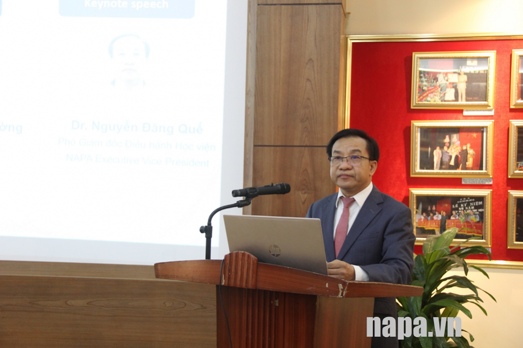 Dr. Nguyen Dang Que delivered the speech at the Workshop