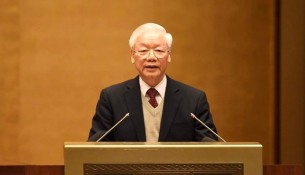 Party General Secretary Nguyen Phu Trong delivers a speech at the National Cultural Conference (Photo: VNA)