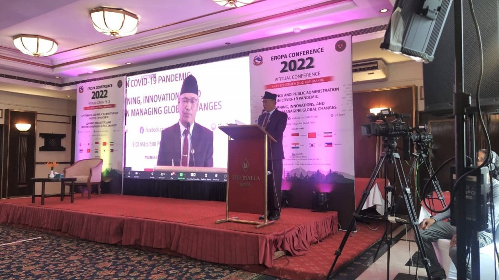 Mr. Shri Rajendra Prasad Shrestha, Minister of The Federal Affairs and General Administration of Nepal, delivered the opening speech.