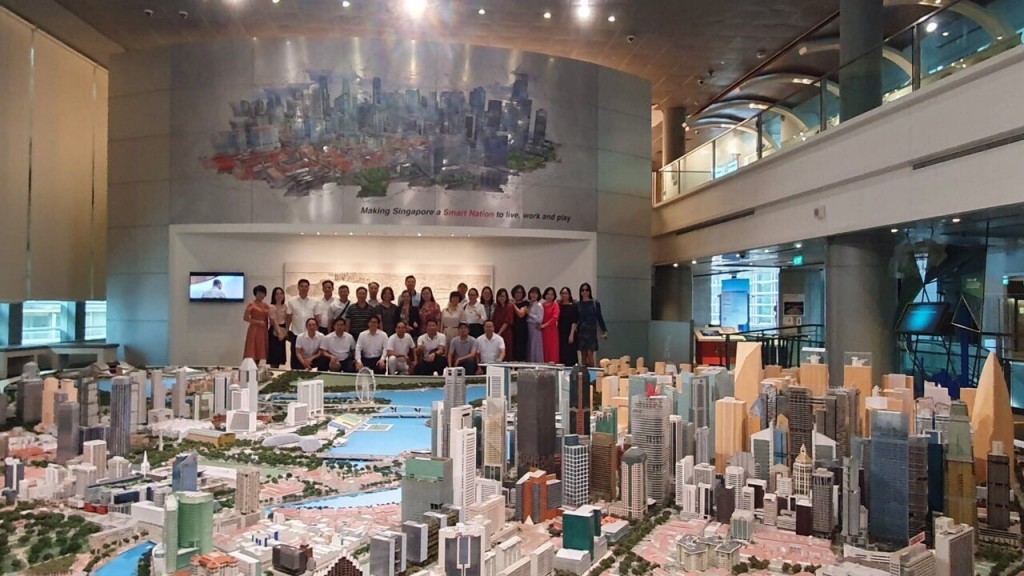 Participants visiting the Urban Redevelopment Authority (URA) to understand land use planning in Singapore