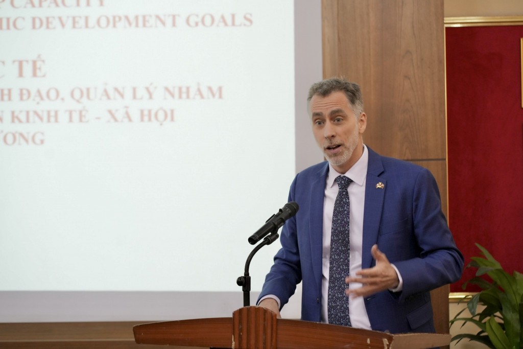 Mr. Brian Allemekinders – Counsellor, Head of Cooperation, Embassy of Canada in Viet Nam, speaking at the Seminar.