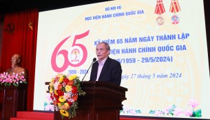 Prof. Dr. Nguyen Huu Khien, former NAPA Vice President, Chair of the Association of Former Teachers, at the celebration.