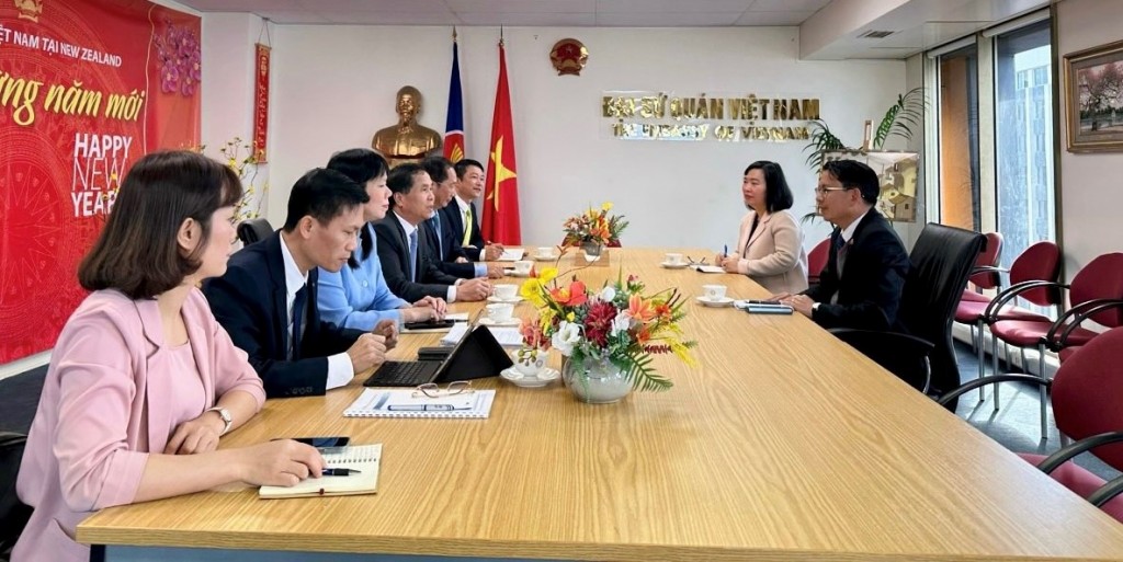 The delegation working with H.E. Mr. Nguyen Van Trung, Vietnamese Ambassador to New Zealand.