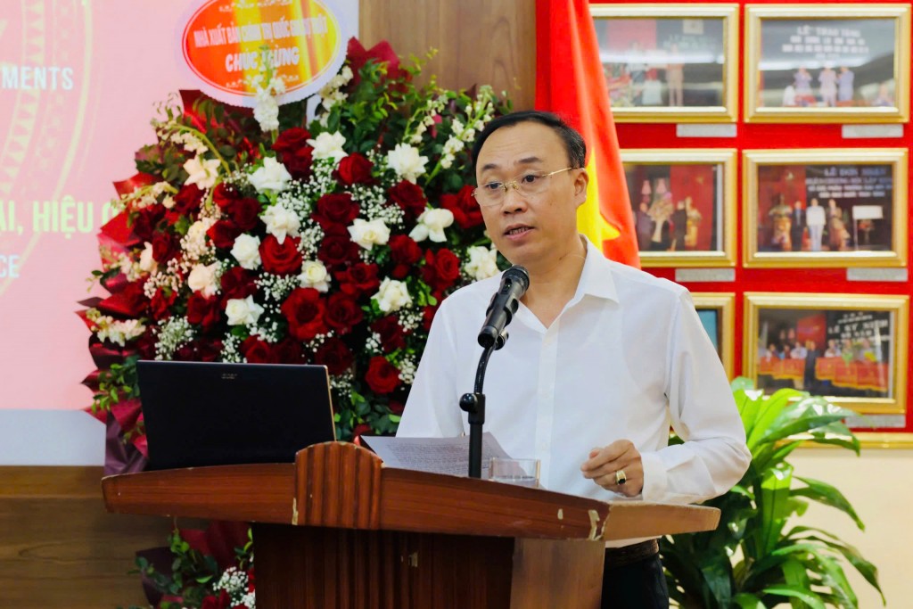 Mr. Nguyen Cao Cuong, Director of the Department of Home Affairs of Ha Giang Province, representing course participants to deliver remarks at the opening ceremony.