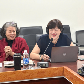 Dr. Pham Thi Thuy, Deputy Dean of the Faculty of Economic and Social Management at NAPA HCMC, speaking at the training course.