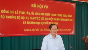 Đồng chí Lê Vĩnh Tân, Ủy viên Ban Chấp hành Trung ương Đảng, Bộ trưởng Bộ Nội vụ làm việc với Học viện Hành chính Quốc gia và Trường Đại học Nội vụ _ 2