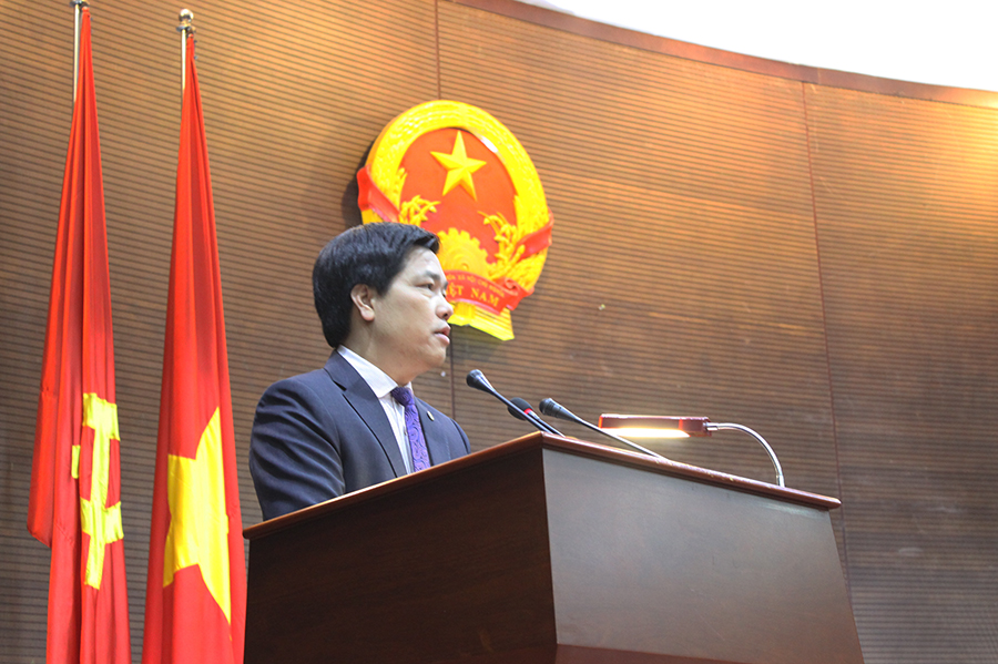 Vụ trưởng Vụ Cải cách hành chính, Bộ Nội vụ Phạm Minh Hùng phát biểu khai mạc Hội thảo