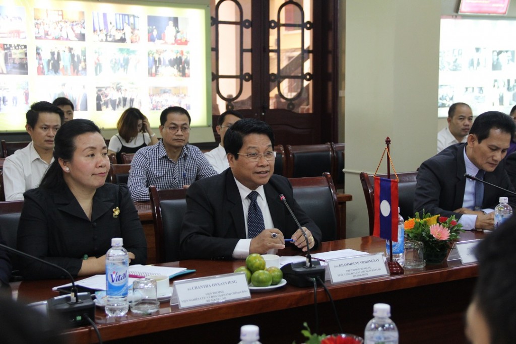 Ông Khammoune VIPHONGXAY, Thứ trưởng Bộ Nội vụ Lào phát biểu 