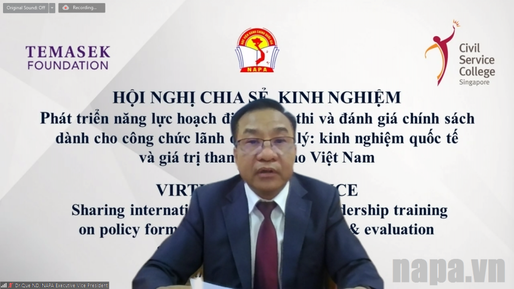 TS. Nguyễn Đăng Quế, Phó Giám đốc điều hành Học viện phát biểu khai mạc Hội nghị.