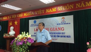 Đồng chí Trương Văn Nam - Giám đốc Bảo hiểm xã hội tỉnh Quảng Ngãi phát biểu