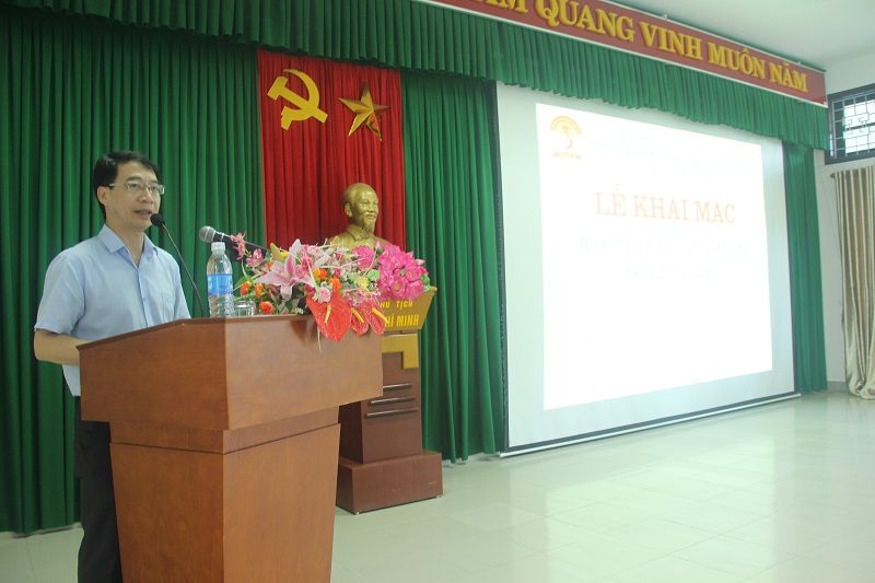 PGS.TS. Lương Thanh Cường, Phó Giám đốc Học viện, Phụ trách Phân viện Huế phát biểu tại Lễ khai mạc bảo vệ luận văn