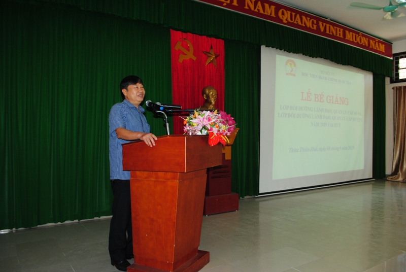Đồng chí Nguyễn Thái Sơn, Ủy viên Ban Thường vụ, Trưởng ban Tuyên giáo Tỉnh ủy tỉnh Thừa Thiên Huế phát biểu 