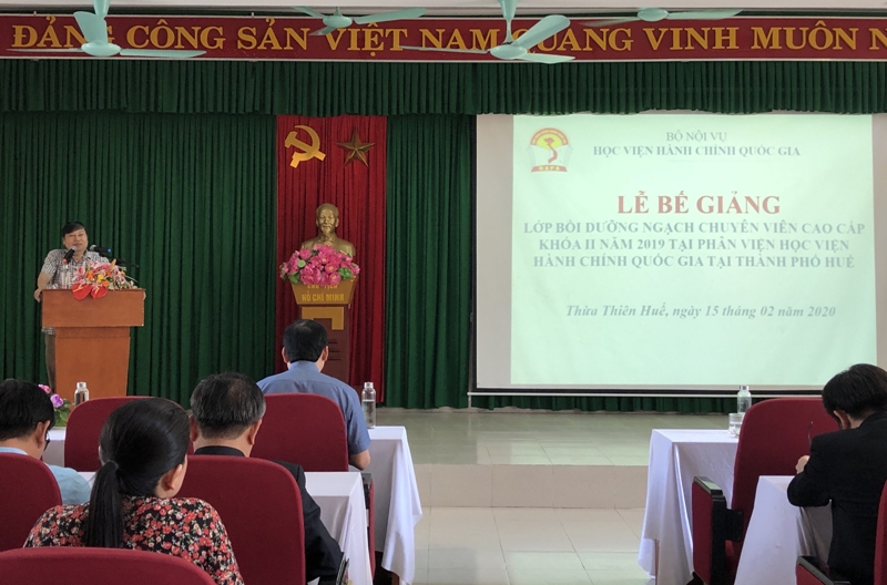 đồng chí Nguyễn Thái Sơn - Ủy viên Ban Thường vụ Tỉnh ủy, Trưởng Ban Tuyên giáo Tỉnh ủy tỉnh Thừa Thiên Huế phát biểu tại buổi lễ