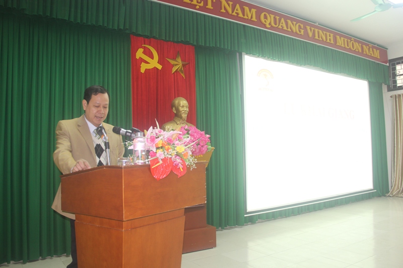 Đ/c Vũ Văn Minh - Ủy viên Ban cán sự Đảng, Phó Chánh tòa án nhân dân tỉnh Thừa Thiên Huế phát biểu