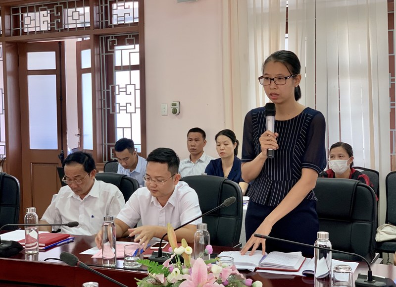 ThS. Mai Thị Phương Dung – Trưởng phòng Quản lý đào tạo, bồi dưỡng phát biểu tại Hội nghị