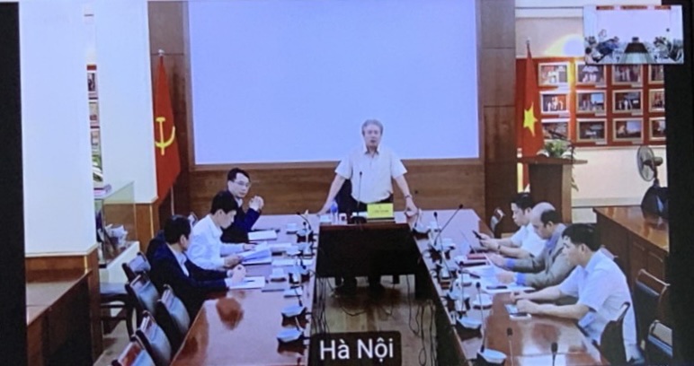 TS. Đặng Xuân Hoan – Bí thư Đảng ủy, Giám đốc Học Viện Hành chính Quốc gia Chủ trì chương trình làm việc tại điểm cầu Hà Nội