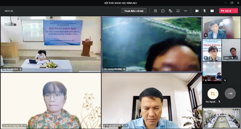 ThS. Dương Văn Ninh – Phân viện Học viện tại khu vực Tây Nguyên phát biểu tham luận tại điểm cầu trực tuyến