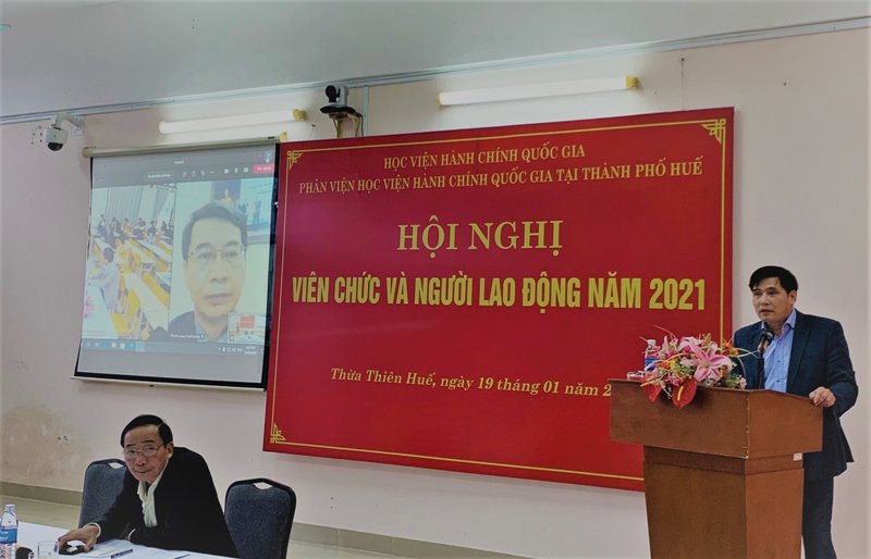 PGS.TS. Nguyễn Hoàng Hiển – Giám đốc Phân viện Học viện tại TP.Huế kết luận tại Hội nghị