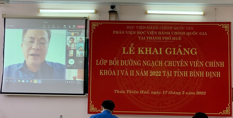 Đ/c Nguyễn Vinh Thắng – Đại diện cho các học viên phát biểu tại Lễ khai giảng