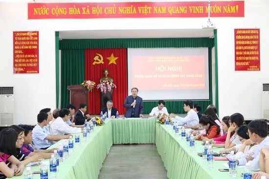 TS. Đặng Xuân Hoan – Giám đốc Học viện phát biểu tại hội nghị