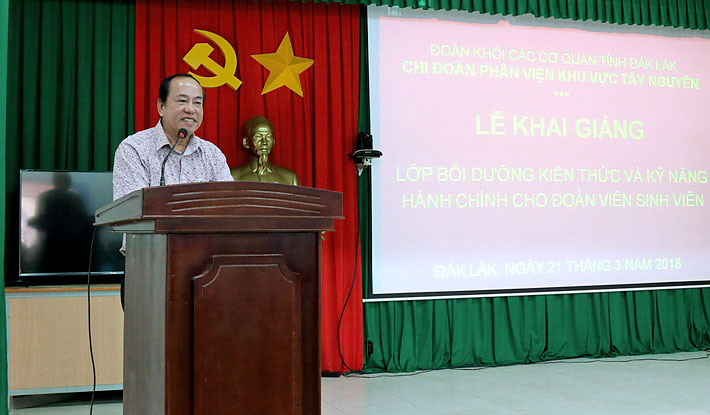 ThS. Nguyễn Anh Phương - Trưởng phòng Hành chính - Tổng hợp phát biểu khai giảng khóa học