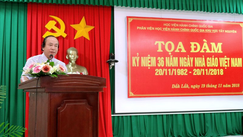 ThS. Nguyễn Anh Phương - Đại diện lãnh đạo Phân viện phát biểu chúc mừng