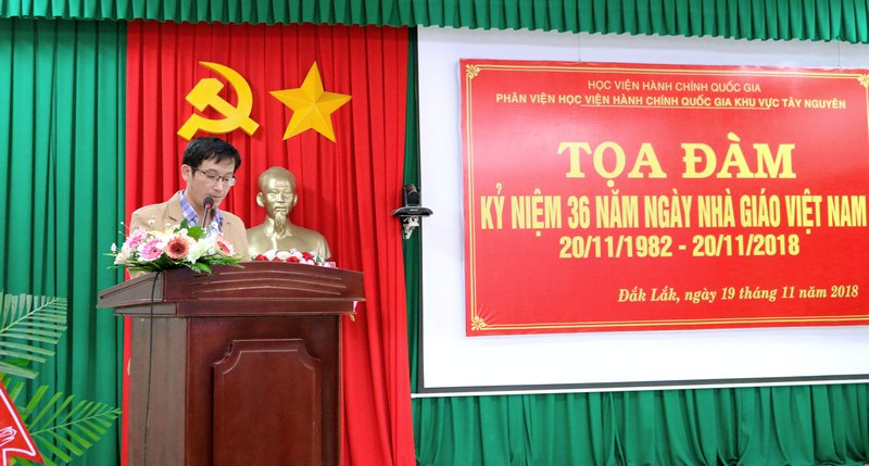 Anh Nguyễn Khắc Kim - Đại diện học viên phát biểu chúc mừng