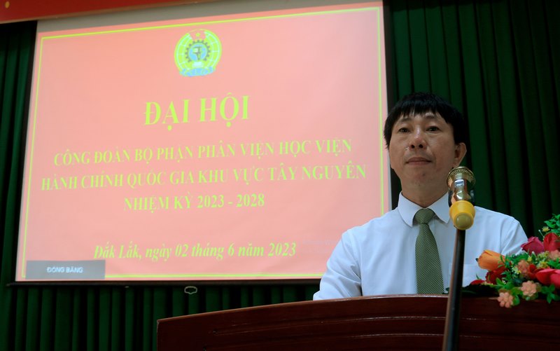 ThS. Phan Xuân Quý, Trưởng phòng Quản trị, Chủ tịch Công đoàn Bộ phận Phân viện điều hành Đại hội.