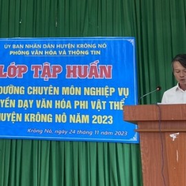 Ông Huỳnh Công Nga – Phó Trưởng Phòng Văn hóa và Thông tin huyện Krông Nô phát biểu