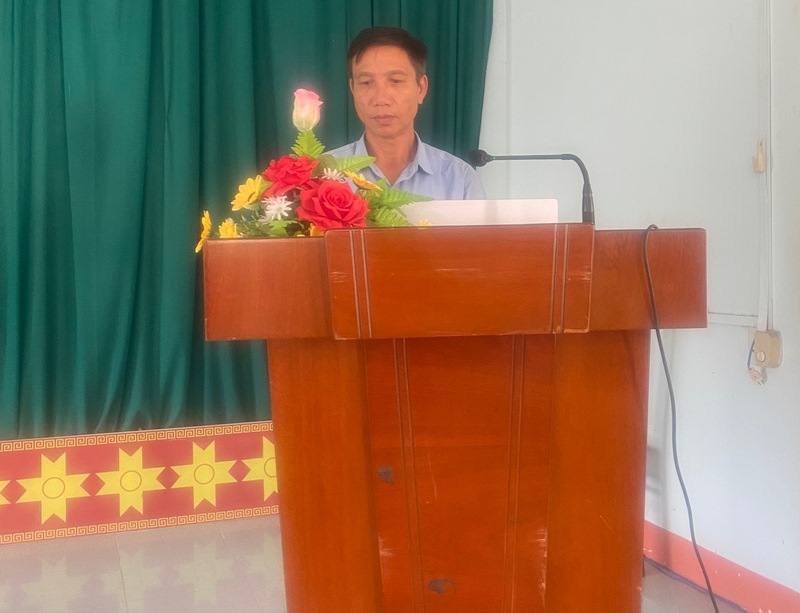 Ông Huỳnh Tấn Cương – Phó Trưởng Phòng Nội vụ huyện Krông Bông phát biểu