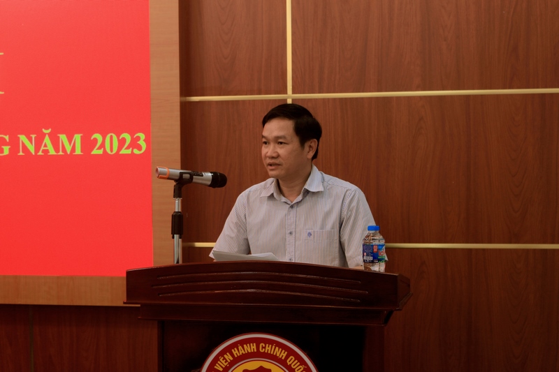 ThS. Giang Việt Đại - Kế toán trưởng, Phó trưởng phòng Kế toán - Tài chính phát biểu tại Hội nghị
