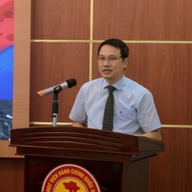 TS. Thiều Huy Thuật, Q.Giám đốc Phân hiệu Học viện Hành chính Quốc gia tại tỉnh Đắk Lắk phát biểu khai mạc Hội thảo