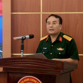 có Đại Tá Trần Minh Trọng, Chính ủy Bộ Chỉ huy Quân sự tỉnh Đắk Lắk tham luận tại Hội thảo.
