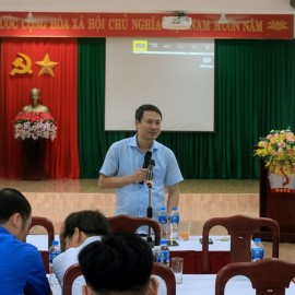 TS. Thiều Huy Thuật – Q.Giám đốc Phân hiệu HVHCQG KV Tây Nguyên phát biểu tại buổi sinh hoạt