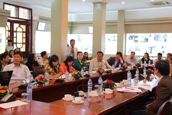 ThS.CVCC. Vũ Văn Thành – Chánh Văn phòng Học viện phát biểu ý kiến tại Hội nghị