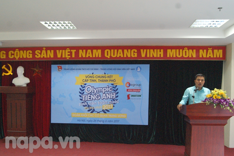 Đồng chí Nguyễn Hữu Ngọc phát biểu khai mạc cuộc thi