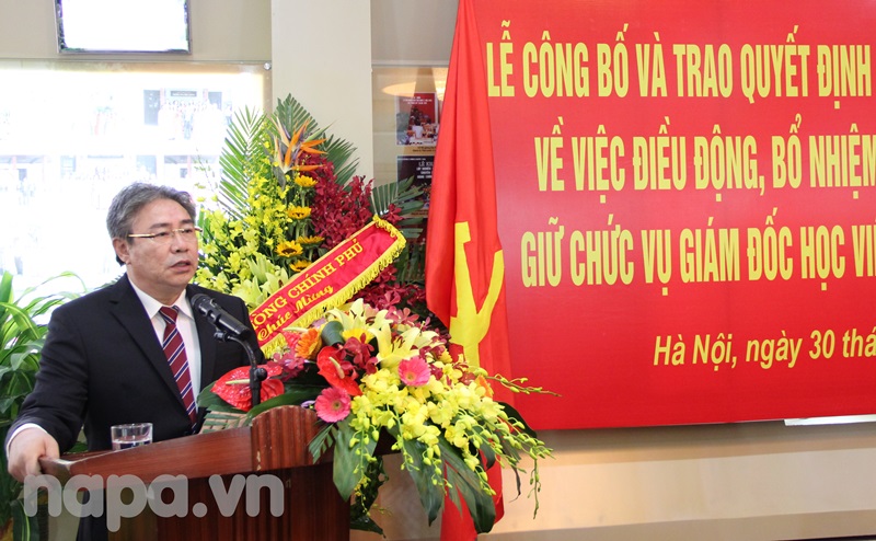 Tân Giám đốc Đặng Xuân Hoan phát biểu nhận nhiệm vụ