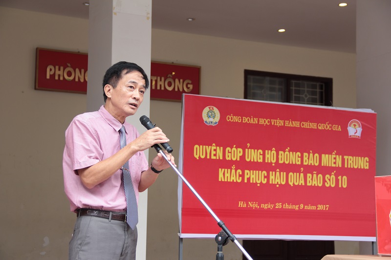 TS. Chu Xuân Khánh – Chủ tịch Công đoàn Học viện phát biểu khai mạc Lễ phát động