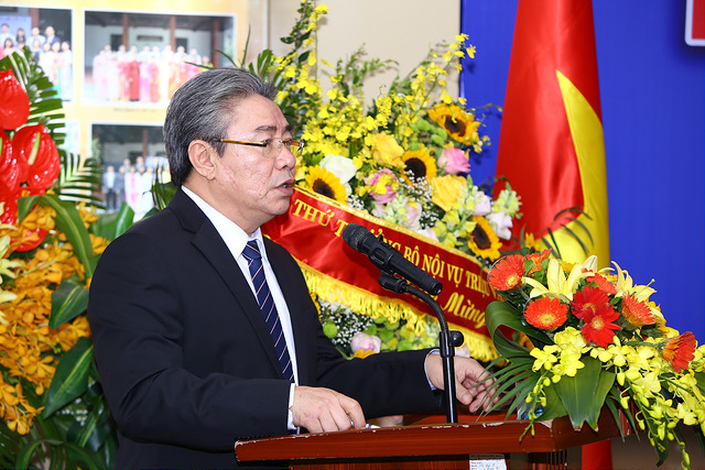 TS. Đặng Xuân Hoan, Giám đốc Học viện phát biểu chúc mừng tại Lễ kỷ niệm