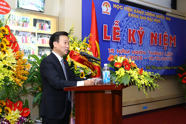 TS. Nguyễn Minh Sản – Phó Trưởng Khoa Sau đại học phát biểu tại Lễ kỷ niệm