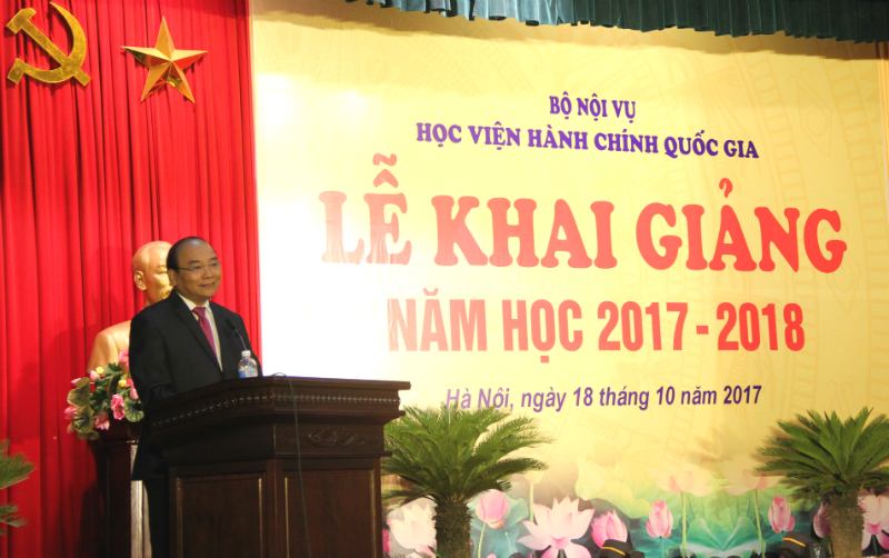 Thủ tướng Nguyễn Xuân Phúc phát biểu tại Lễ khai giảng năm học mới của Học viện