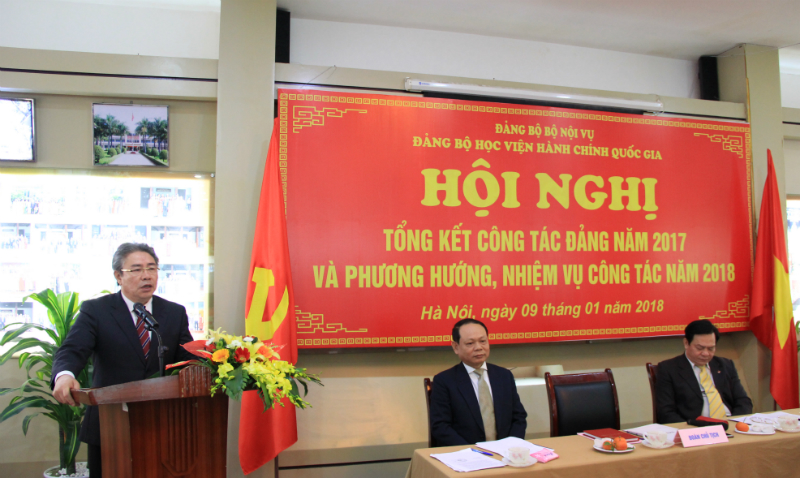 Đồng chí Đặng Xuân Hoan  –  Bí thư Đảng ủy, Giám đốc Học viện phát biểu kết luận Hội nghị