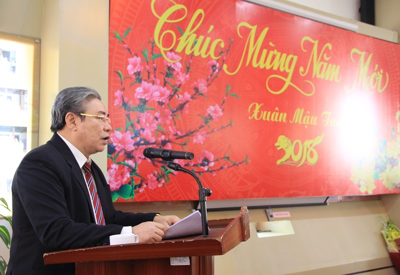  TS. Đặng Xuân Hoan – Bí thư Đảng ủy, Giám đốc Học viện phát biểu tại buổi gặp mặt
