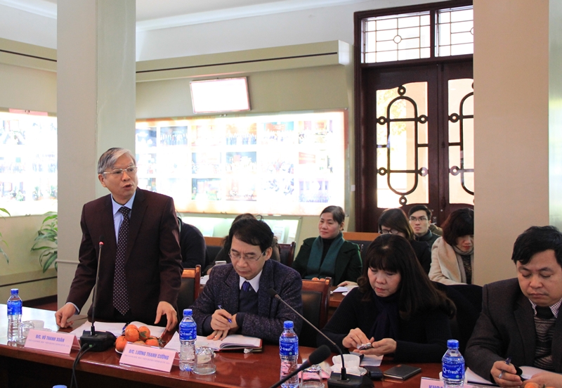 TS. Vũ Thanh Xuân – Phó Giám đốc Học viện phát biểu ý kiến tại Hội nghị