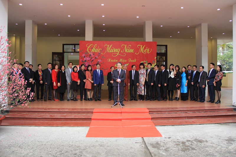 Giám đốc Học viện Đặng Xuân Hoan phát biểu chúc mừng năm mới 