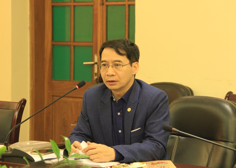PGS.TS. Lương Thanh Cường – Phó Giám đốc Học viện, ủy viên HĐBT nêu ý kiến tại Hội nghị